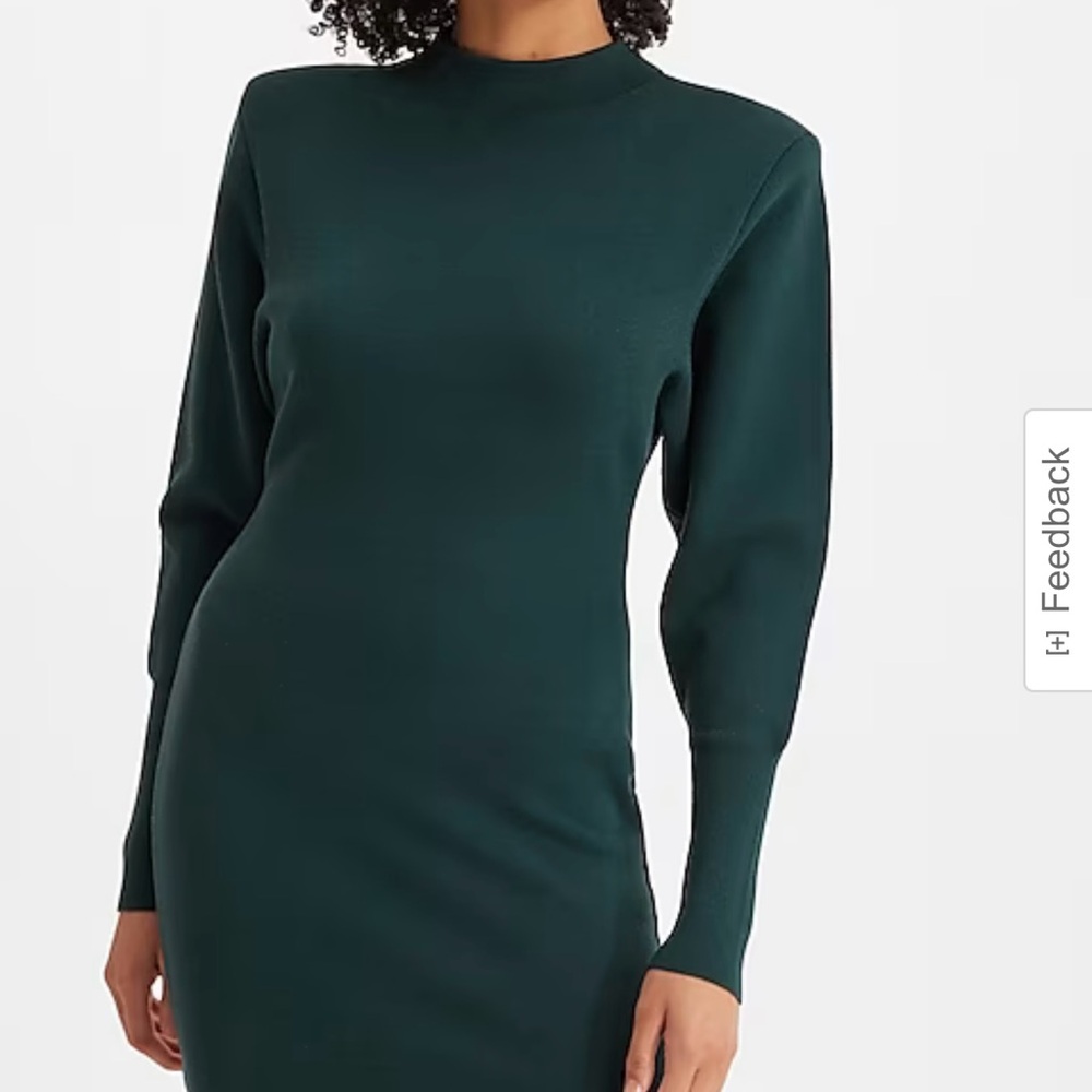 EXPRESS Mock Neck Padded Shoulder Sweater Sheath Dress express SIZE Xs women
